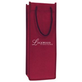 Non Woven Single Bottle Wine Tote Bag w/ Rope Handles - 1 Color (5"x13"x4")